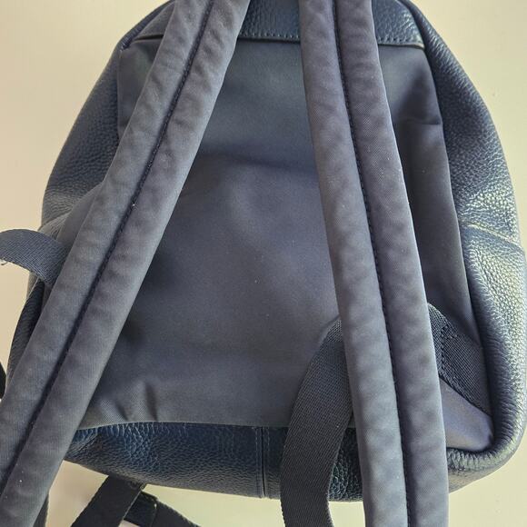 Coach F38263 Mini Charlie Dark Blue Pebbled Leather Backpack Daypack - Picture 7 of 16